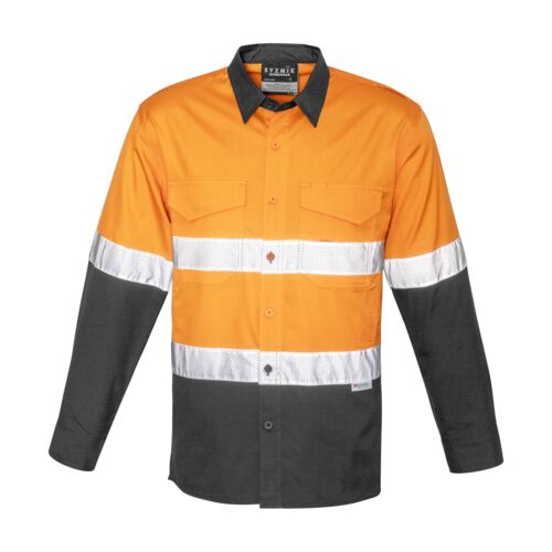 Mens Rugged Cooling Hi Vis Taped Long Sleeve Shirt Thumbnail