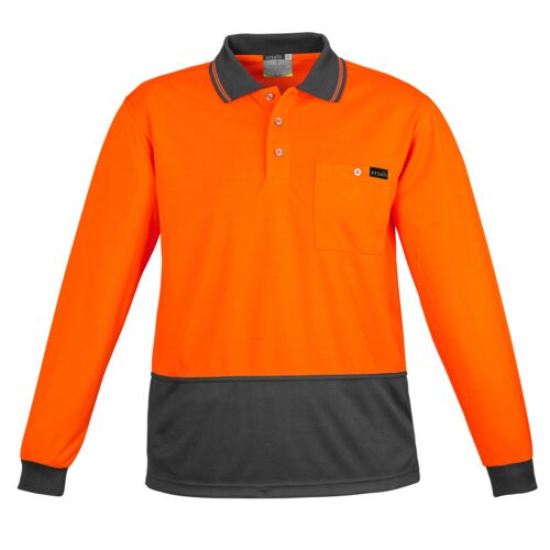 Mens Hi Vis Comfort Back Long Sleeve Polo Thumbnail