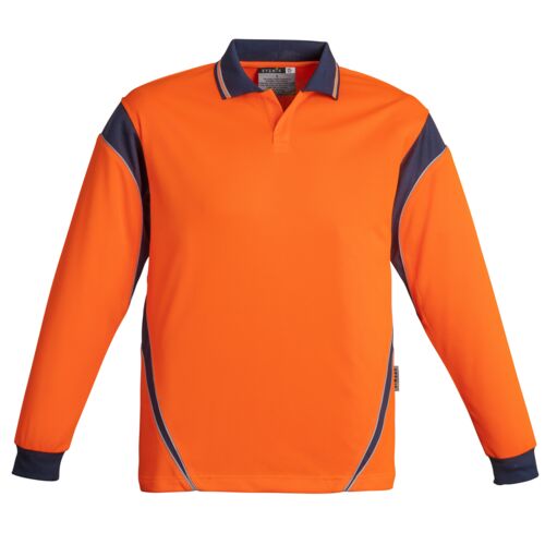 Mens Hi Vis Aztec Long Sleeve Polo Thumbnail